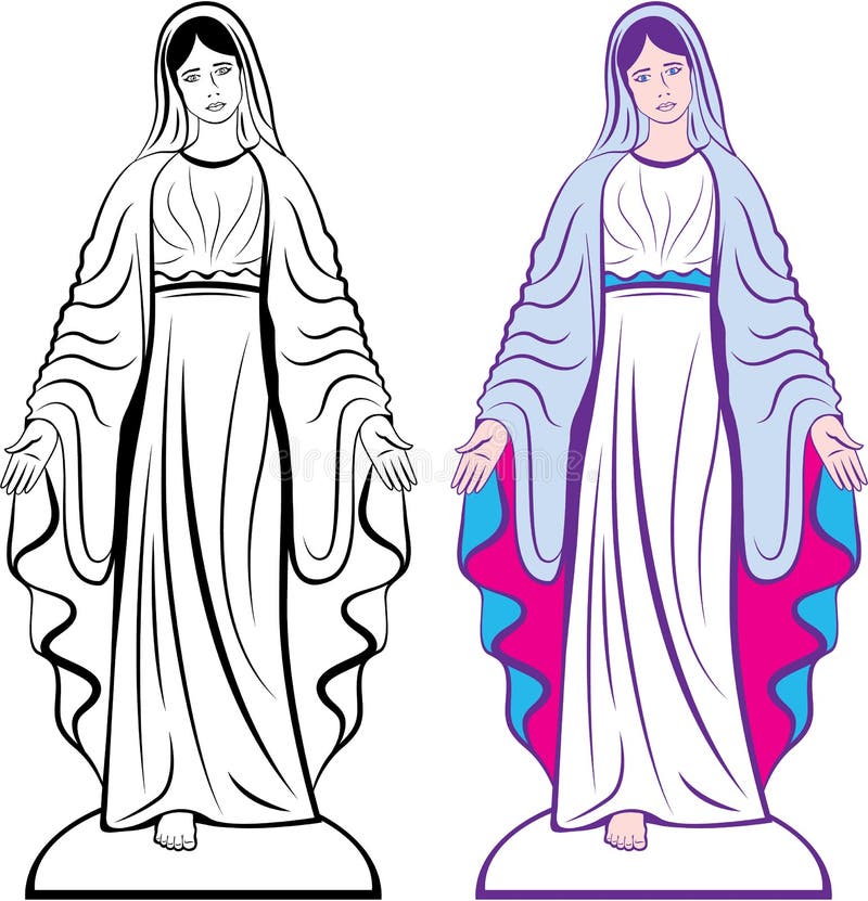 Holy Virgin Godmother vector royalty free illustration.