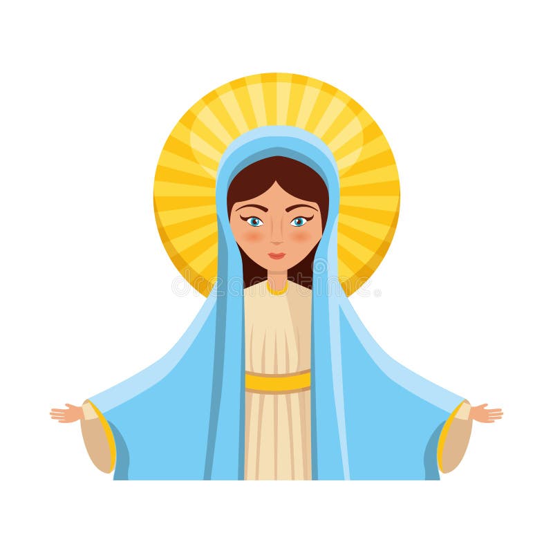 Holy virgin mary icon stock vector. Illustration of pure - 91921487