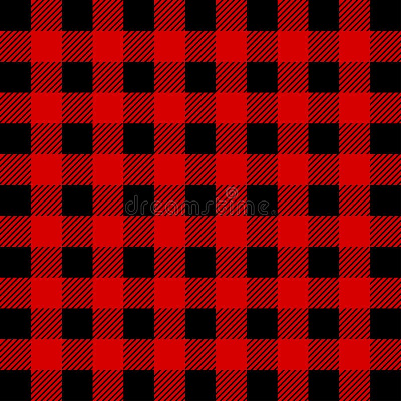 Lumberjack Buffalo Plaid Seamless Pattern. Red and Black Lumberjack. Seamless vector background. Lumberjack Buffalo Plaid Seamless Pattern. Red and Black Lumberjack. Seamless vector background