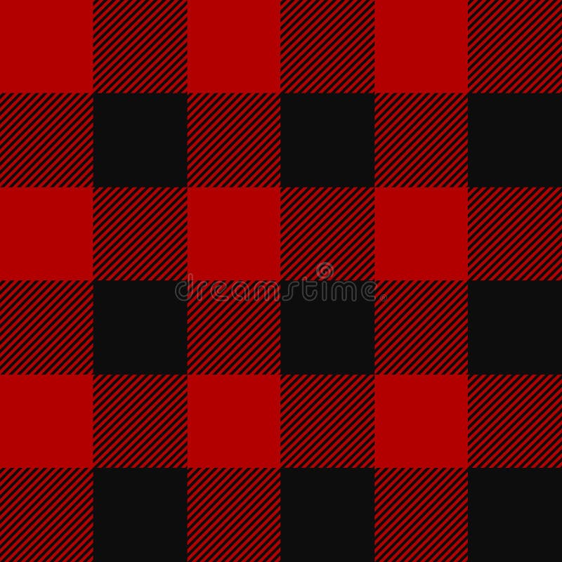 Lumberjack plaid pattern. Alternating red and black squares seamless background. Vector illustration. Lumberjack plaid pattern. Alternating red and black squares seamless background. Vector illustration.