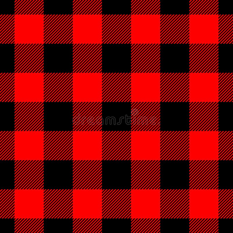 Lumberjack plaid pattern in red and black. Seamless vector pattern. Simple vintage textile design. Lumberjack plaid pattern in red and black. Seamless vector pattern. Simple vintage textile design.