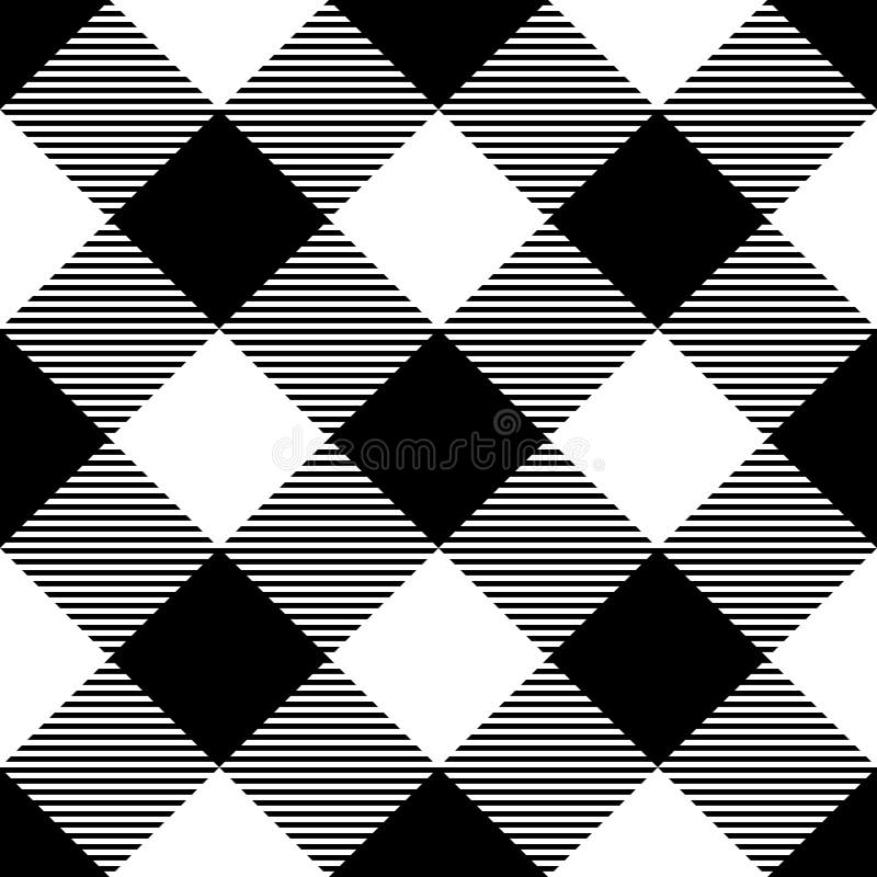 Lumberjack plaid pattern in black and white. Diagonal arrangement. Seamless vector pattern. Simple vintage textile design. Lumberjack plaid pattern in black and white. Diagonal arrangement. Seamless vector pattern. Simple vintage textile design.