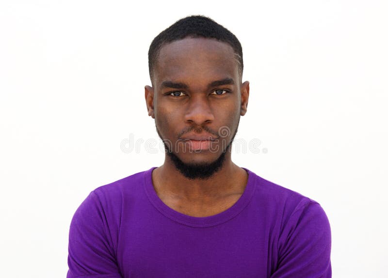 Hombre Africano Joven De Mirada Serio Foto de archivo Imagen de