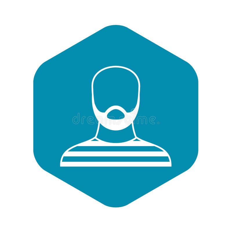 Hombre barbudo en el icono del atuendo de la prisi?n, estilo simple libre illustration Hombre barbudo en el icono del atuendo de la prisi?n, estilo simple libre illustration