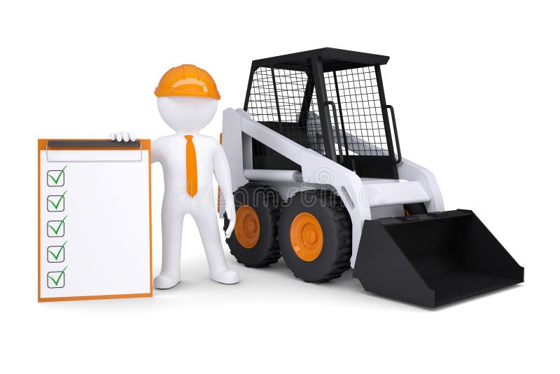 hombre blanco 3d cerca del camión ilustración del vector hombre blanco 3d cerca del camión ilustración del vector