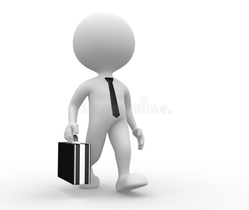 Hombre 3D con un maletín libre illustration