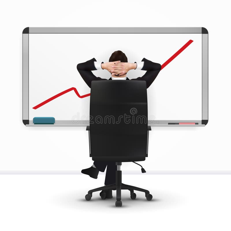 Hombre de negocios acertado relajante que se inclina detrás ilustración del vector Hombre de negocios acertado relajante que se inclina detrás ilustración del vector