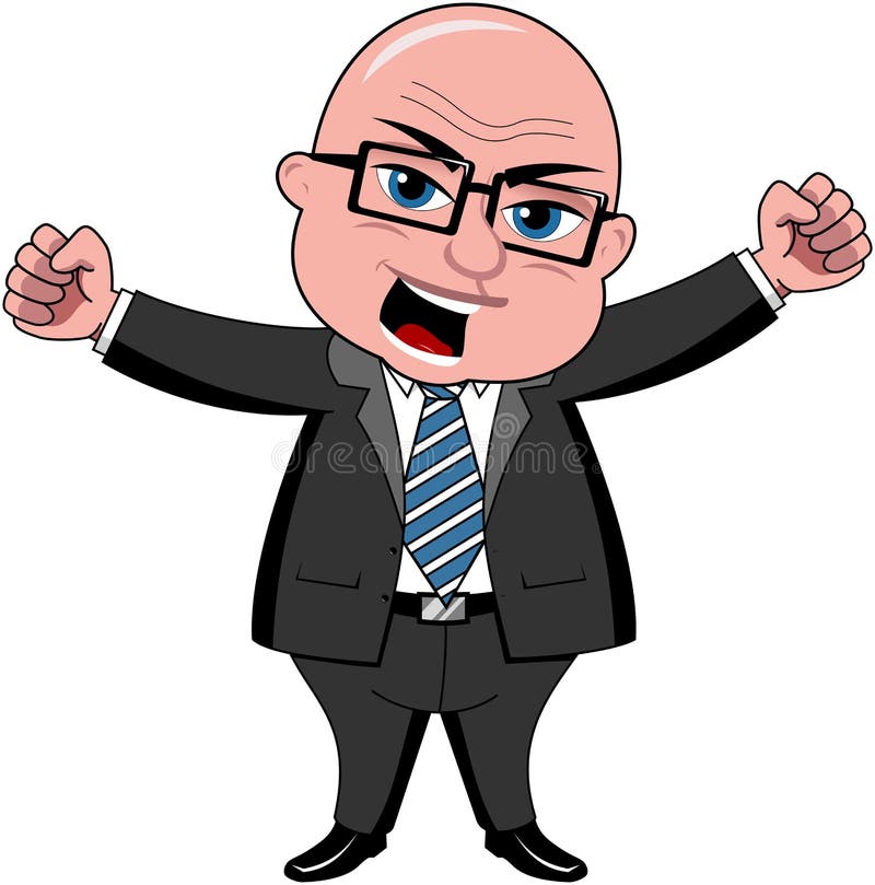 Hombre de negocios Bald Cartoon Angry Boss libre illustration Hombre de negocios Bald Cartoon Angry Boss libre illustration