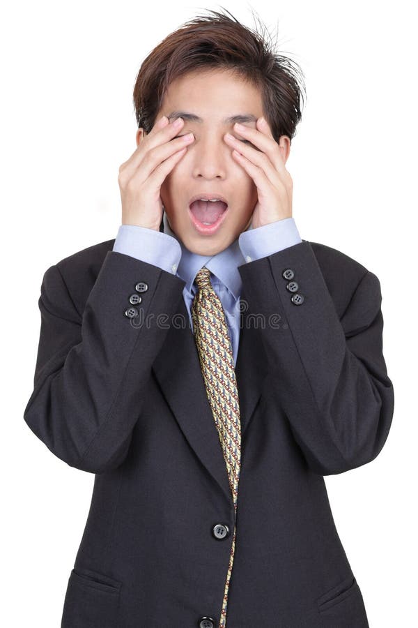 Hombre de negocios cegador en la negación foto de archivo libre de regalías Hombre de negocios cegador en la negación foto de archivo libre de regalías