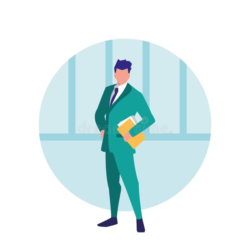 Hombre de negocios con el carácter del avatar de la carpeta libre illustration Hombre de negocios con el carácter del avatar de la carpeta libre illustration