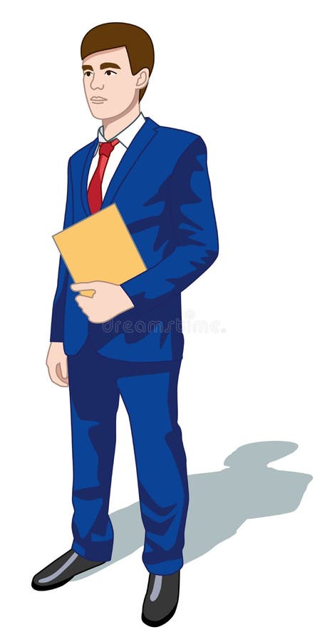 Hombre de negocios confiado que sostiene una cartera del documento Negocio y concepto de la oficina Caracteres planos de la histo stock de ilustración Hombre de negocios confiado que sostiene una cartera del documento Negocio y concepto de la oficina Caracteres planos de la histo stock de ilustración