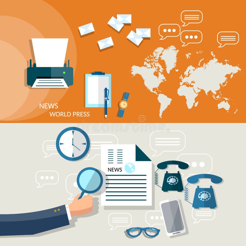 Hombre de negocios de la mano de la estrategia de las noticias de comercio mundial ilustración del vector Hombre de negocios de la mano de la estrategia de las noticias de comercio mundial ilustración del vector