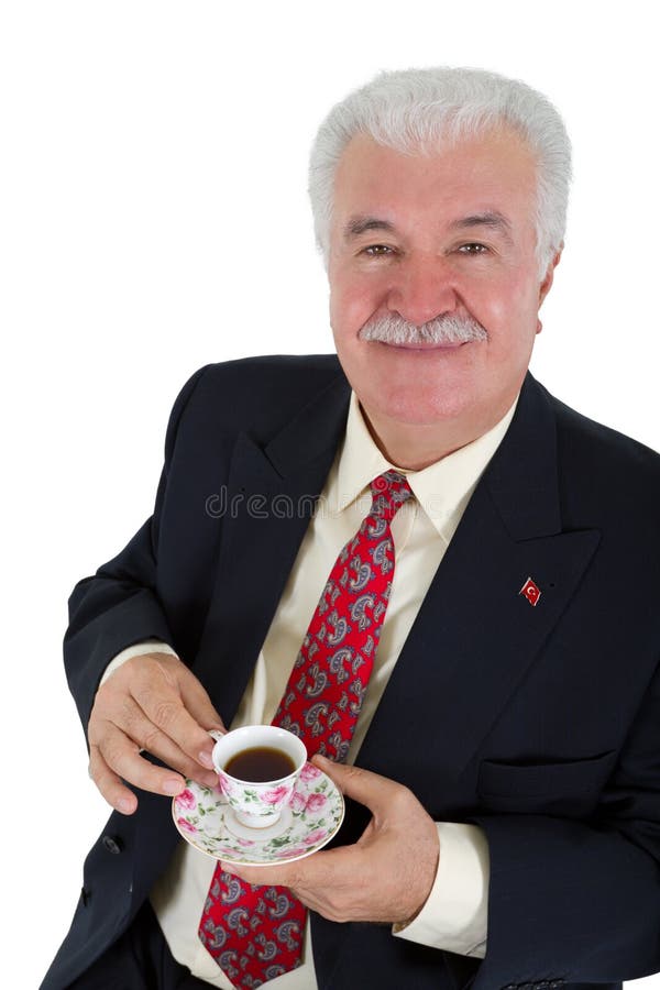 Hombre de negocios del bebedor del café turco foto de archivo libre de regalías Hombre de negocios del bebedor del café turco foto de archivo libre de regalías
