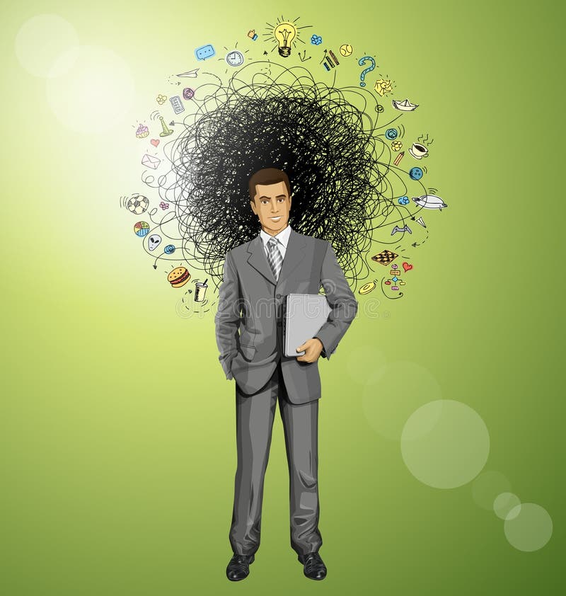 Hombre de negocios With Laptop del vector libre illustration Hombre de negocios With Laptop del vector libre illustration