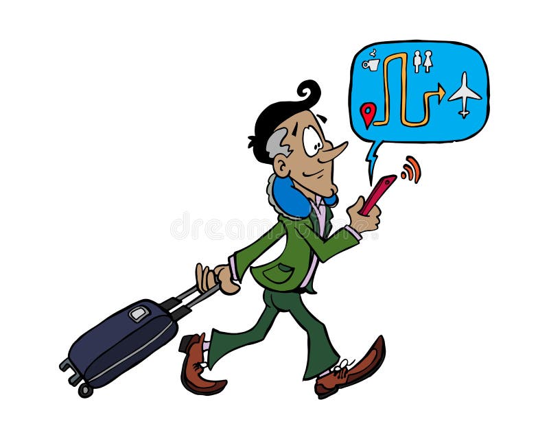 Hombre de negocios latino joven que camina dentro del aeropuerto libre illustration Hombre de negocios latino joven que camina dentro del aeropuerto libre illustration
