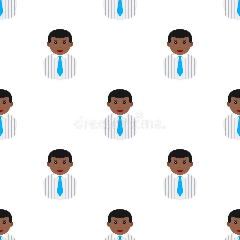 Hombre de negocios negro en el lazo de la camisa inconsútil stock de ilustración Hombre de negocios negro en el lazo de la camisa inconsútil stock de ilustración