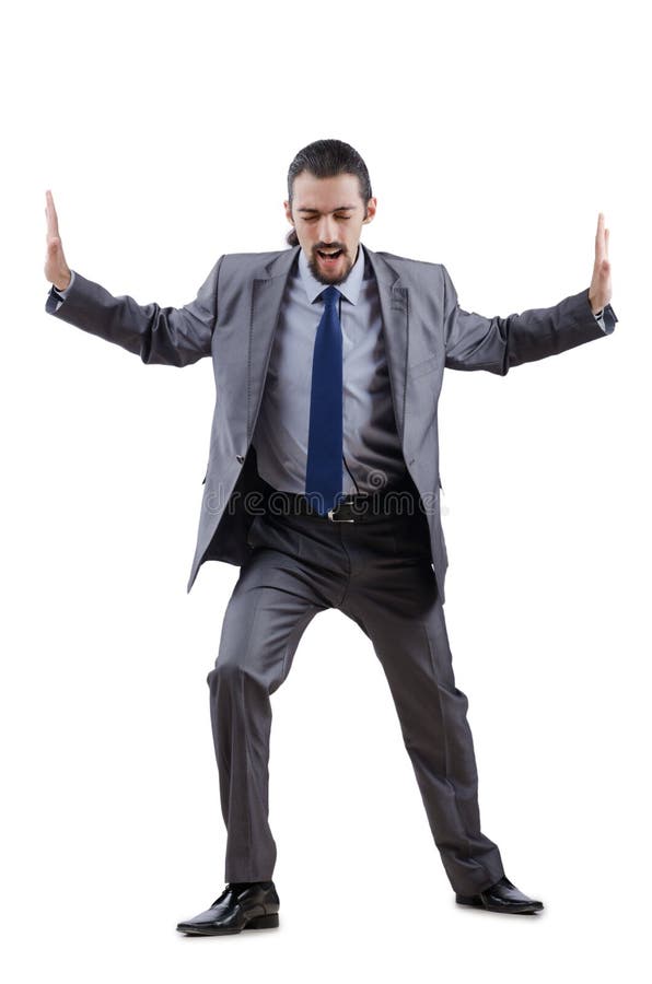 Hombre de negocios que empuja lejos obstáculos virtuales imágenes de archivo libres de regalías Hombre de negocios que empuja lejos obstáculos virtuales imágenes de archivo libres de regalías