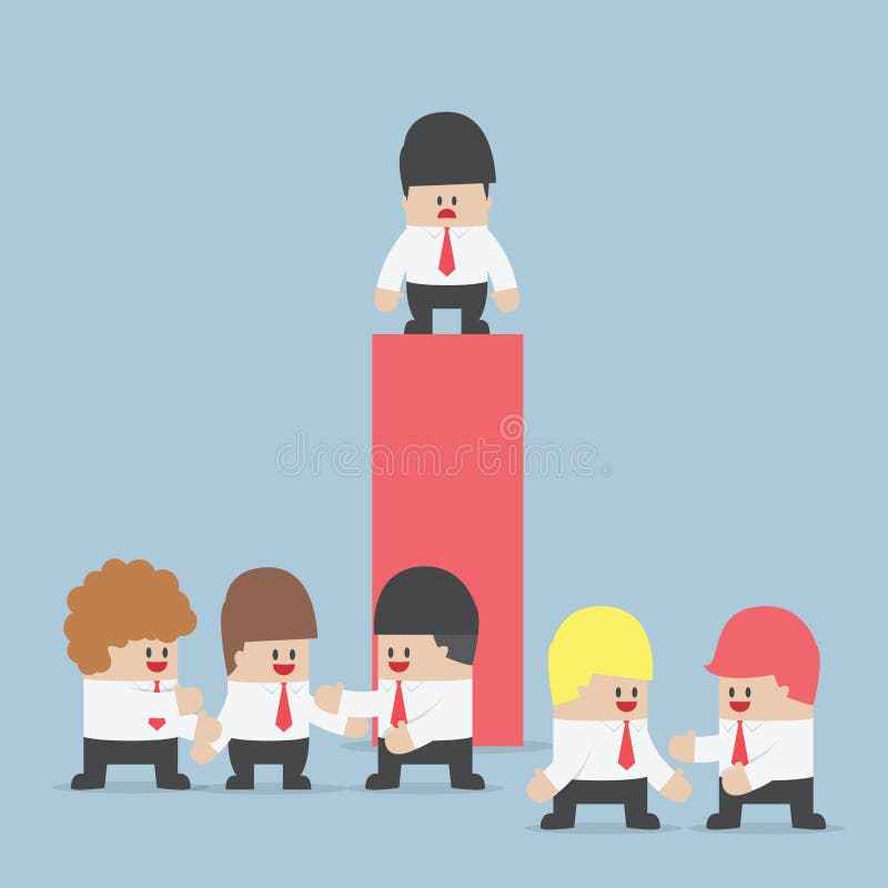 Hombre de negocios que se coloca solamente en la cima de gráfico libre illustration Hombre de negocios que se coloca solamente en la cima de gráfico libre illustration