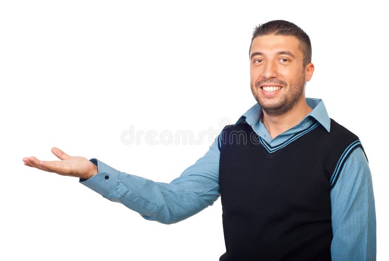 Hombre de negocios sonriente que hace la presentación imagenes de archivo Hombre de negocios sonriente que hace la presentación imagenes de archivo
