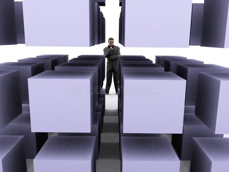 Hombre de negocios y cubos libre illustration Hombre de negocios y cubos libre illustration