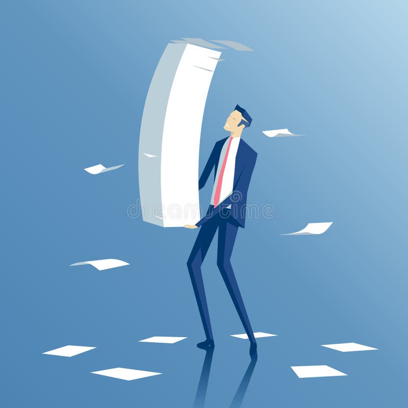 Hombre de negocios y papeleo libre illustration Hombre de negocios y papeleo libre illustration