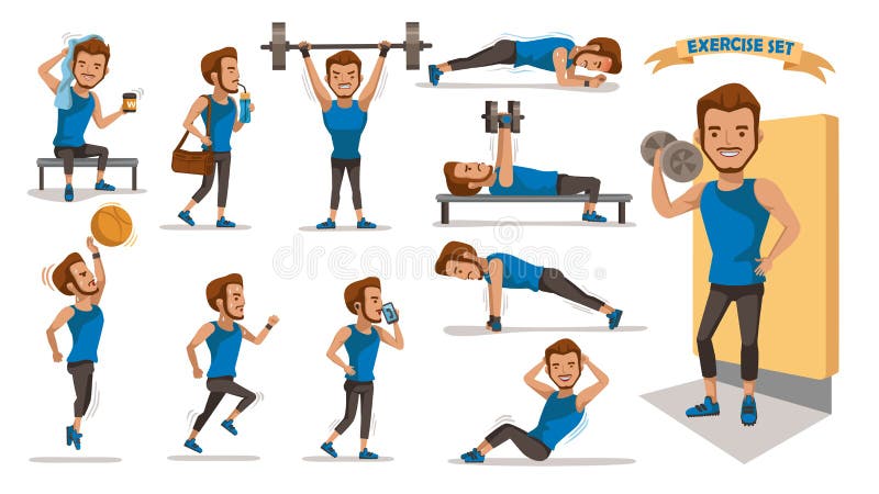 Hombre del ejercicio stock de ilustración Hombre del ejercicio stock de ilustración