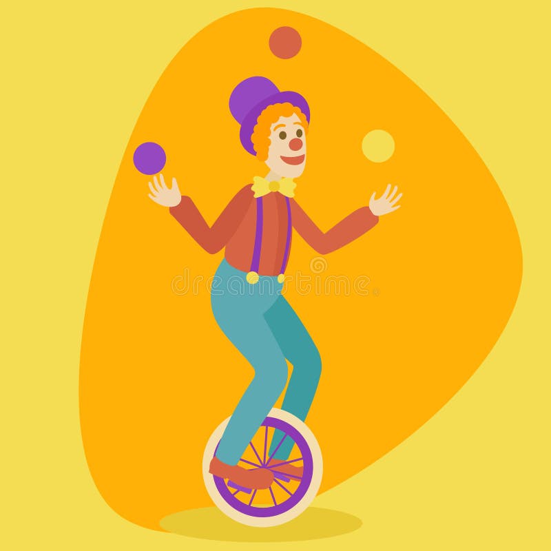 Hombre del juglar en viejo vector retro de la historieta del unicycle stock de ilustración Hombre del juglar en viejo vector retro de la historieta del unicycle stock de ilustración