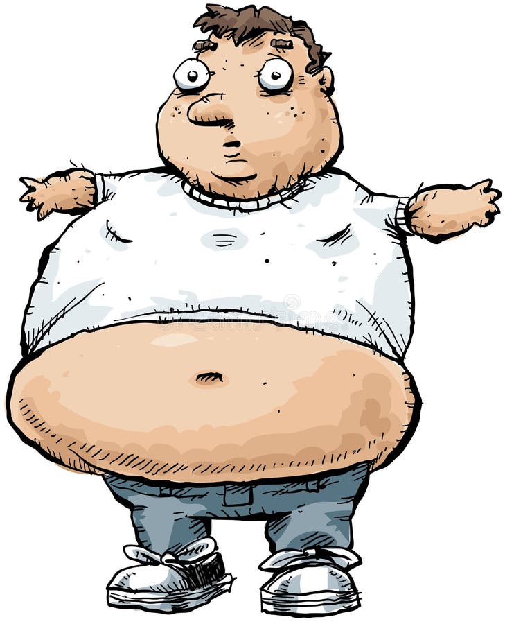 Hombre gordo de la historieta libre illustration.
