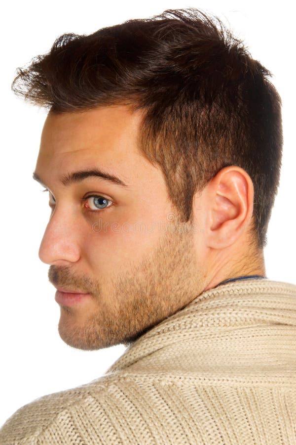 Hombre Joven Sonriente Con Los Ojos Azules Imagen de archivo Imagen