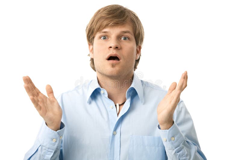 Hombre joven sorprendido fotografía de archivo libre de regalías Hombre joven sorprendido fotografía de archivo libre de regalías