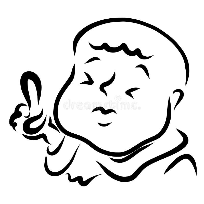 Hombre o niño gordo con la cabeza calva que destaca el finger libre illustration Hombre o niño gordo con la cabeza calva que destaca el finger libre illustration