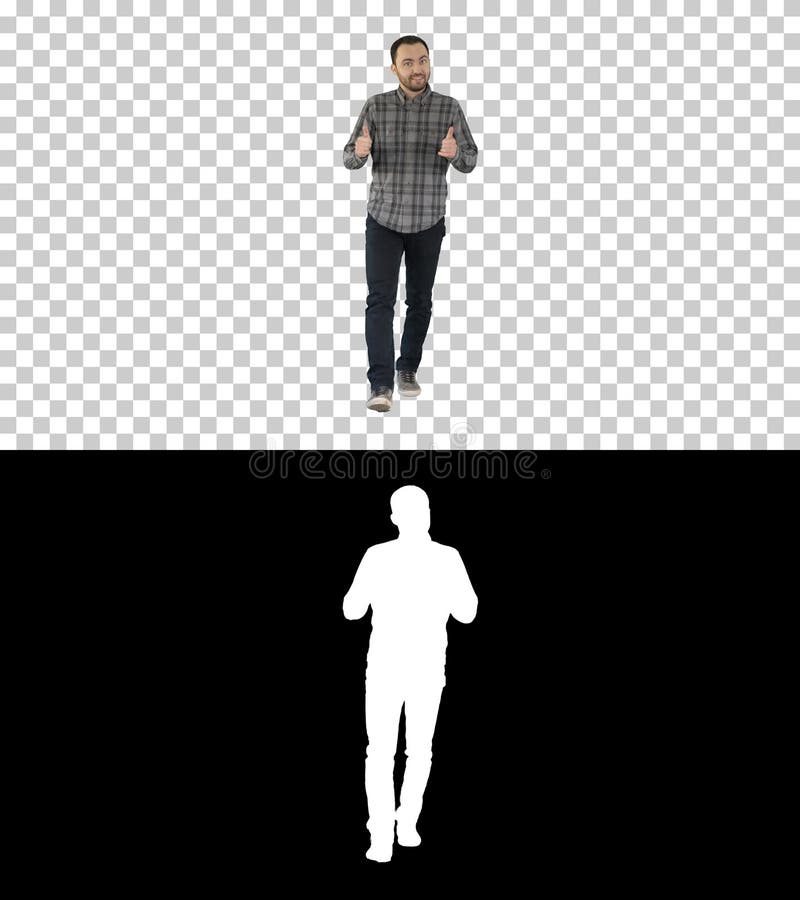 Hombre que camina que señala y que explica algo, Alpha Channel fotografía de archivo libre de regalías Hombre que camina que señala y que explica algo, Alpha Channel fotografía de archivo libre de regalías