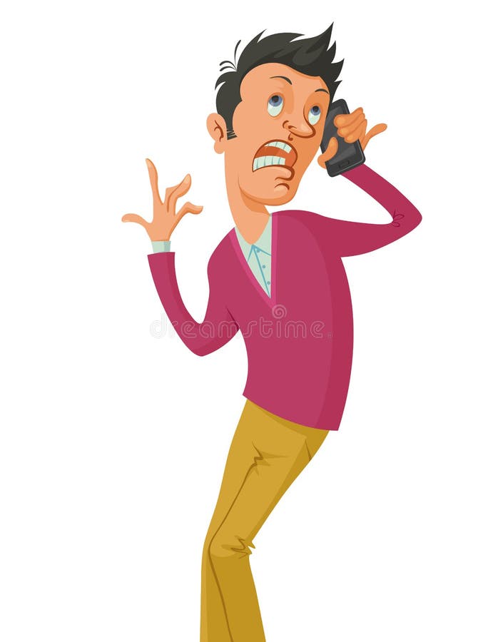 Hombre que habla en el teléfono stock de ilustración Hombre que habla en el teléfono stock de ilustración