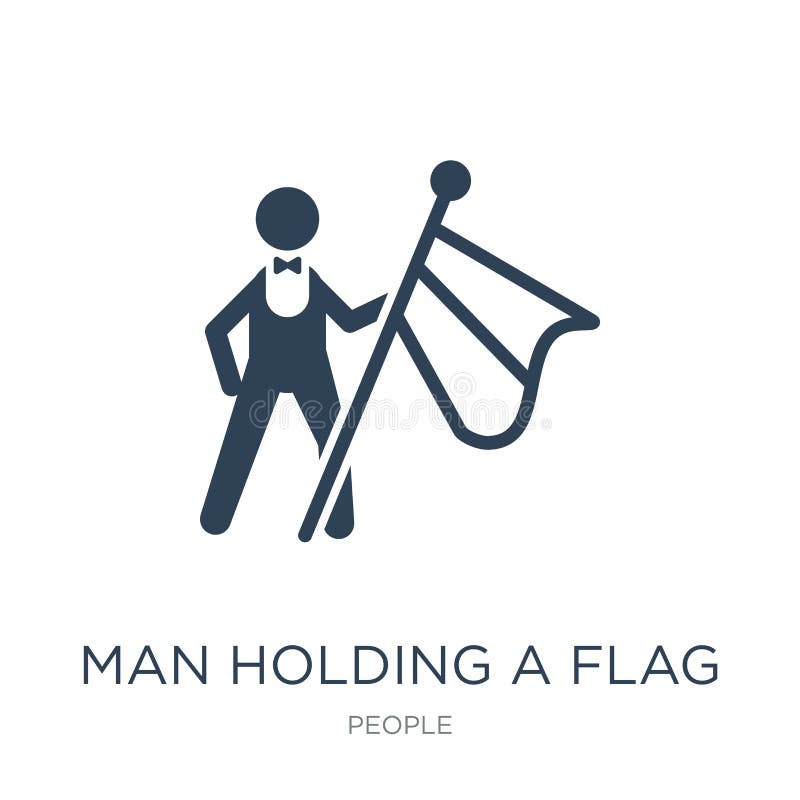 hombre que lleva a cabo un icono de la bandera en estilo de moda del diseño hombre que lleva a cabo un icono de la bandera aislad ilustración del vector hombre que lleva a cabo un icono de la bandera en estilo de moda del diseño hombre que lleva a cabo un icono de la bandera aislad ilustración del vector