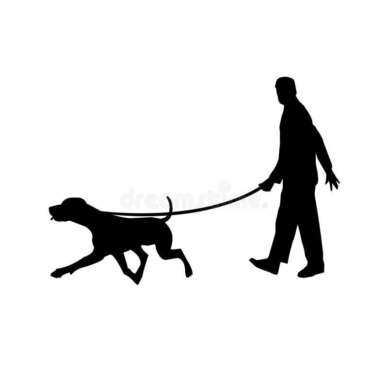 Hombre que recorre con su perro stock de ilustración Hombre que recorre con su perro stock de ilustración