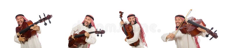 Hombre ?rabe que toca el instrumento musical fotos de archivo libres de regalías Hombre ?rabe que toca el instrumento musical fotos de archivo libres de regalías