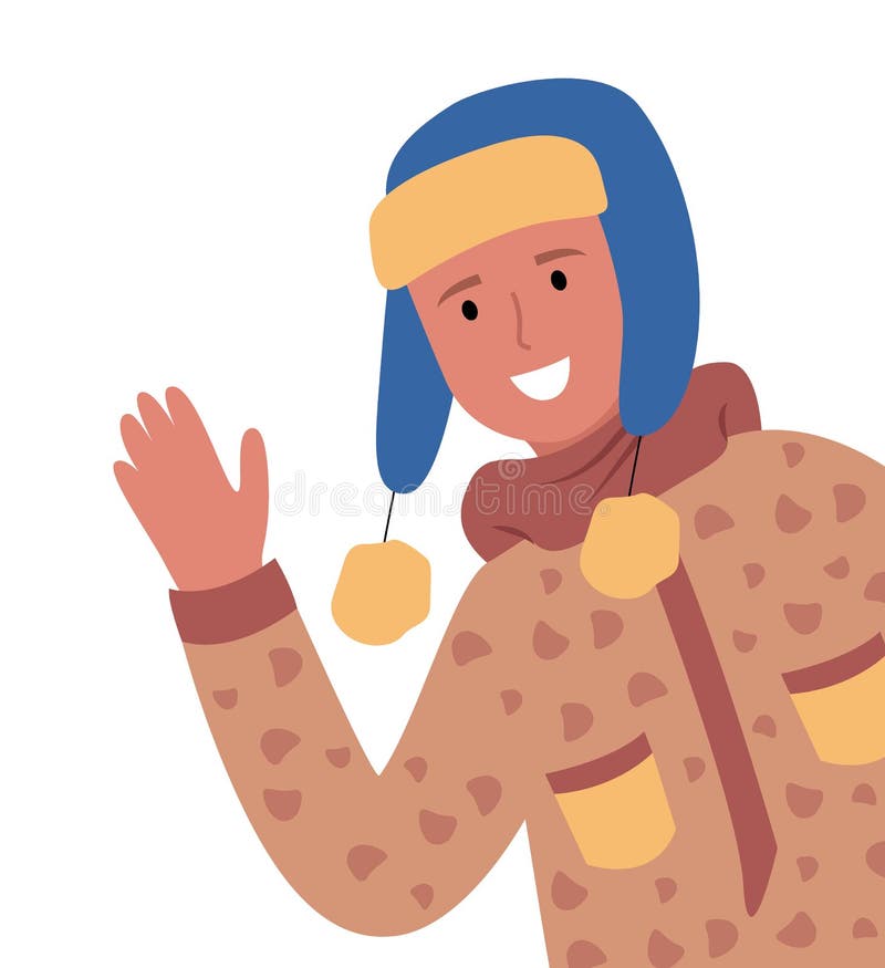 Hombre Sonriendo Y Posando Con Cálida Ropa De Invierno Ilustración del  Vector - Ilustración de ocasional, enero: 171438479