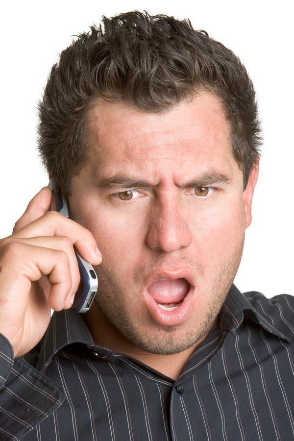 Hombre sorprendido del teléfono imágenes de archivo libres de regalías Hombre sorprendido del teléfono imágenes de archivo libres de regalías