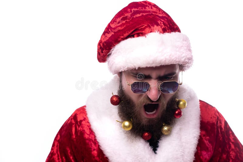 Hombre vestido como Santa Claus imagen de archivo Hombre vestido como Santa Claus imagen de archivo