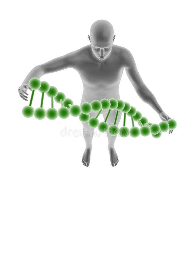 Hombre y DNA stock de ilustración Hombre y DNA stock de ilustración