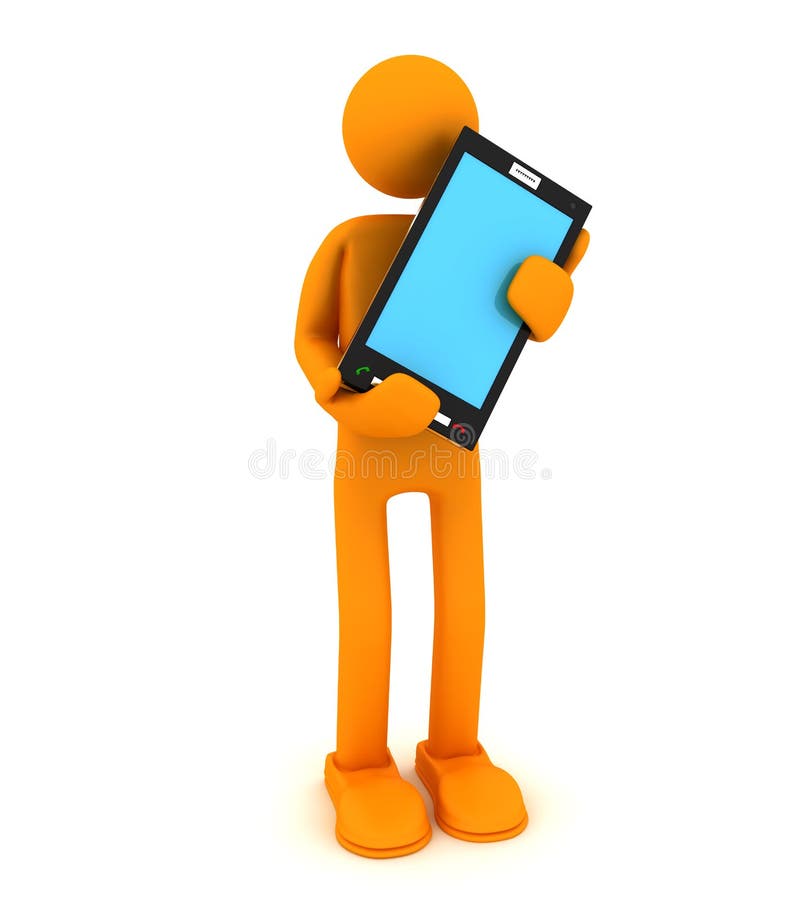 Hombre y teléfono móvil ilustración del vector Hombre y teléfono móvil ilustración del vector
