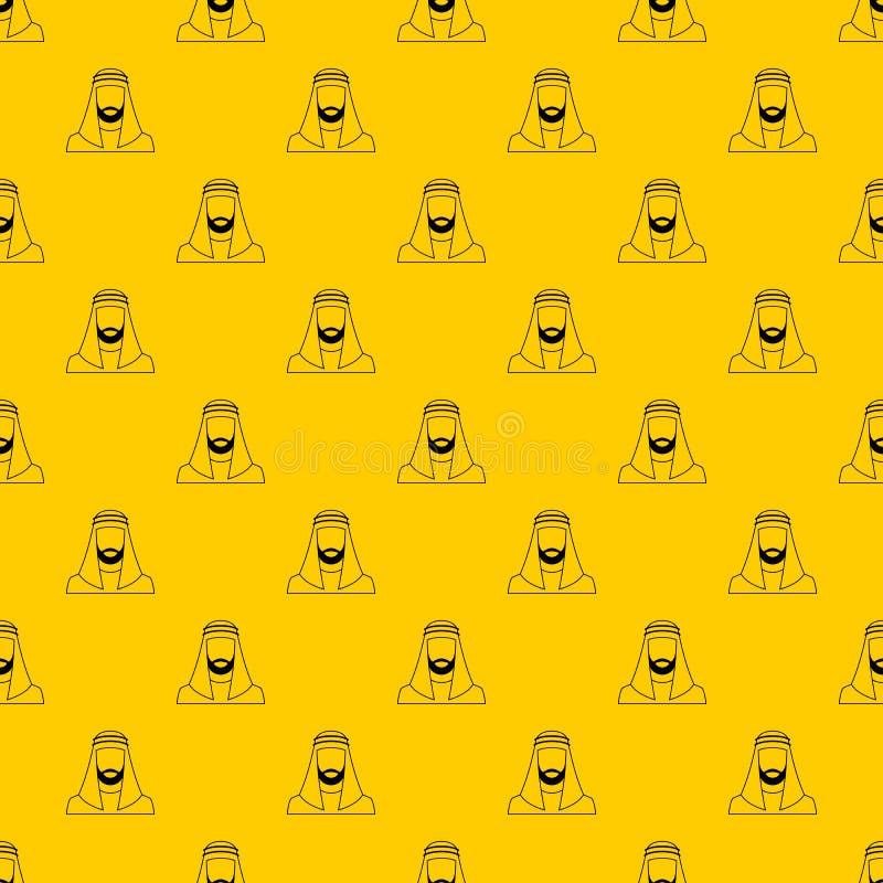 Hombre árabe en vector musulmán tradicional del modelo del sombrero stock de ilustración