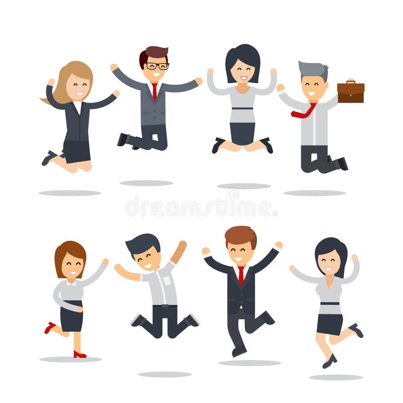 Hombres de negocios felices del salto Team el trabajo Grupo de hombres de negocios libre illustration Hombres de negocios felices del salto Team el trabajo Grupo de hombres de negocios libre illustration
