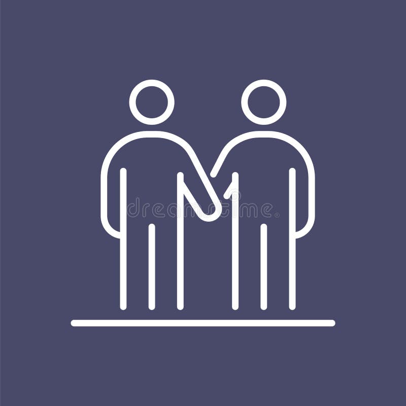 Hombres de negocios de la línea simple ejemplo plano del icono del apretón de manos de los amigos libre illustration Hombres de negocios de la línea simple ejemplo plano del icono del apretón de manos de los amigos libre illustration