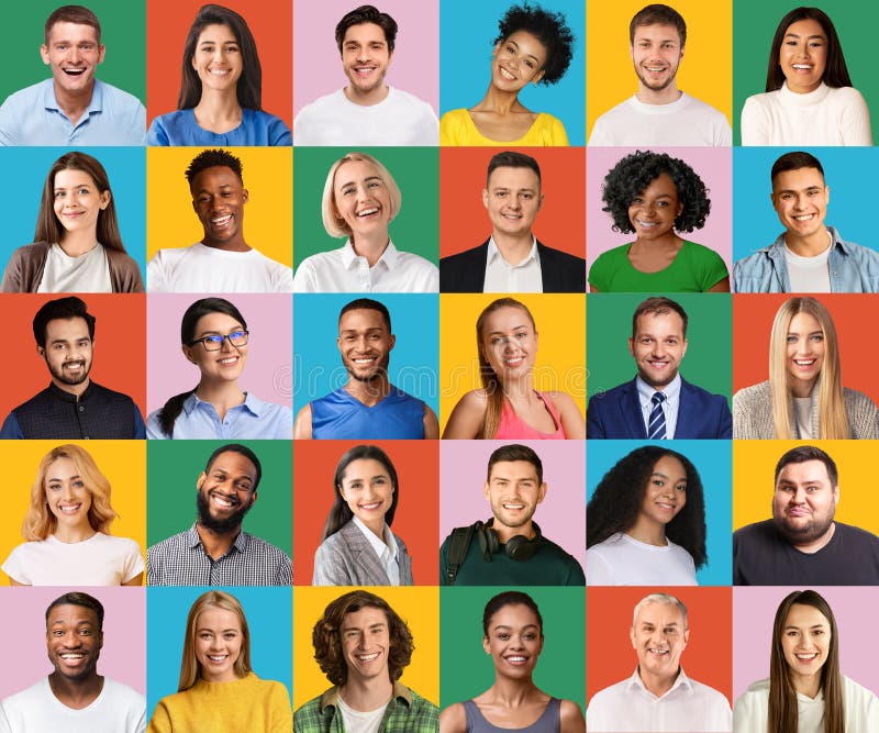 Hombres y mujeres positivos de diversas nacionalidades y generaciones fotos de archivo libres de regalías