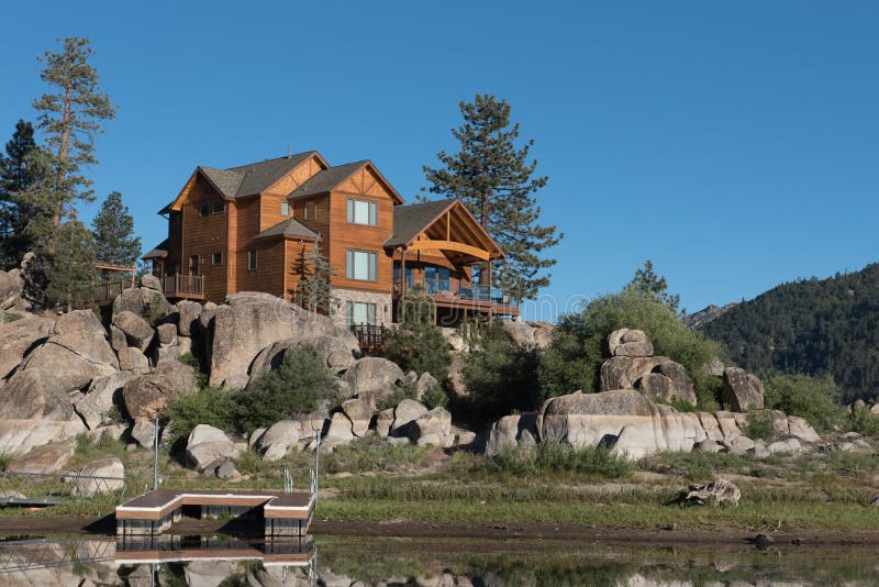 Home Above Boulder Bay on Big Bear Lake Stock Image Image of outdoor