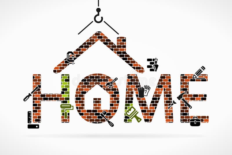Download Welcome Home Text With Colorful Design Elements. Greeting ...