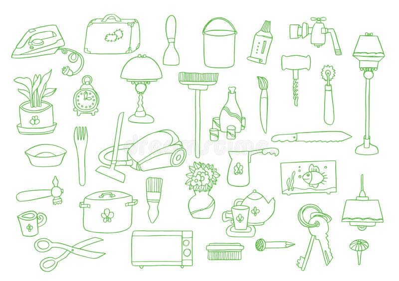 Household Items Drawing Stock Illustrations – 927 Household Items Drawing  Stock Illustrations, Vectors & Clipart - Dreamstime