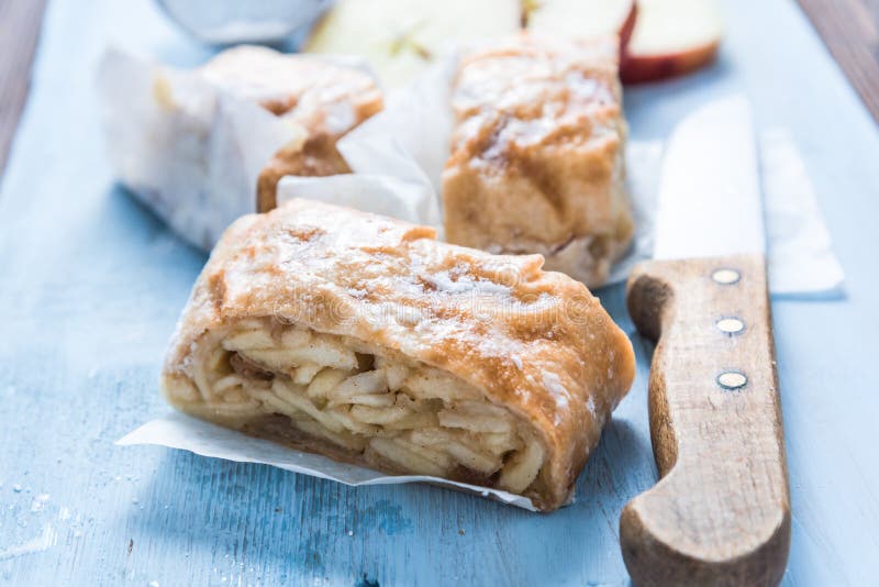 Home Baking, Apple Strudel with Ingredients Stock Image - Image of ...