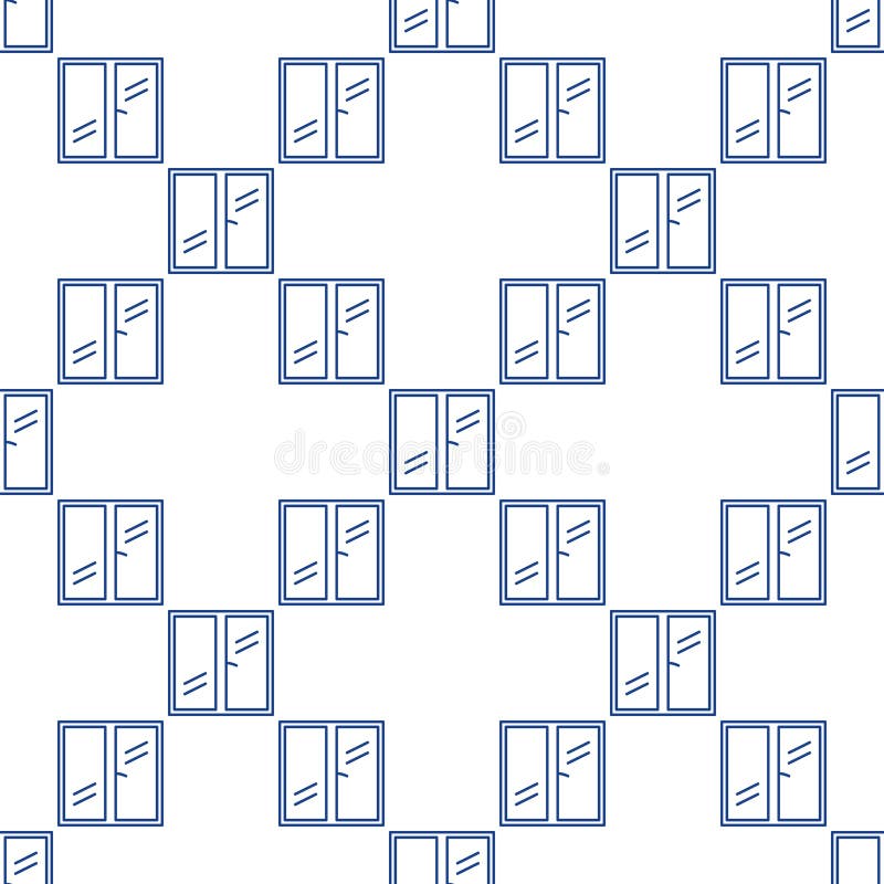 Home Closed Window vector thin line seamless pattern stock illustration
